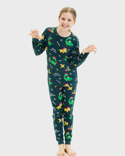Pyjamas de Noël dinosaures pour enfants - Style festif pour toute la famille
