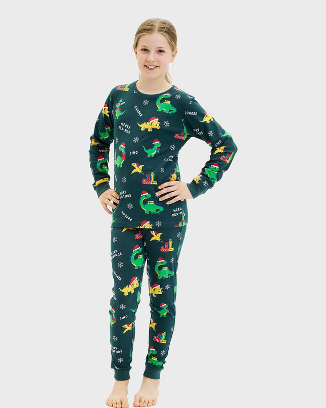 Pyjamas de Noël dinosaures pour enfants - Style festif pour toute la famille