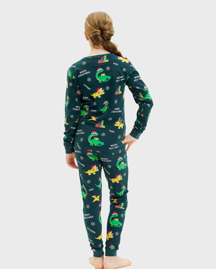 Pyjamas de Noël dinosaures pour enfants - Style festif pour toute la famille