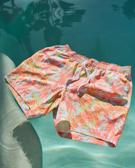 Leaf Luster Stretch Swim Trunks - 6" Inseam