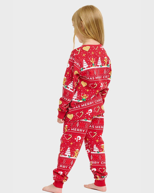 Pyjamas rouges en forme de biscuits de Noël pour enfants