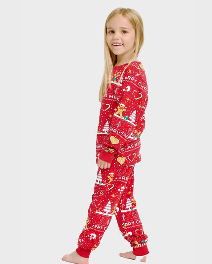 Pyjamas rouges en forme de biscuits de Noël pour enfants