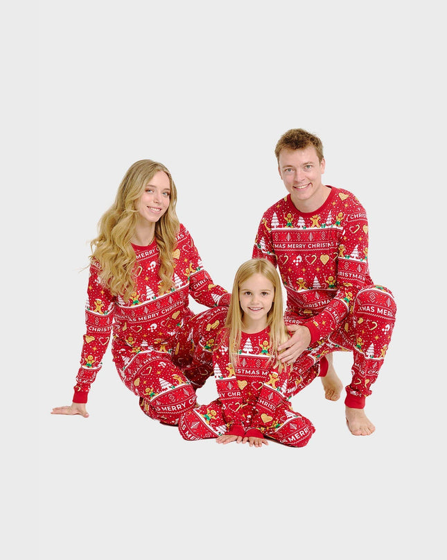 Pyjama rouge en forme de biscuit de Noël pour femme
