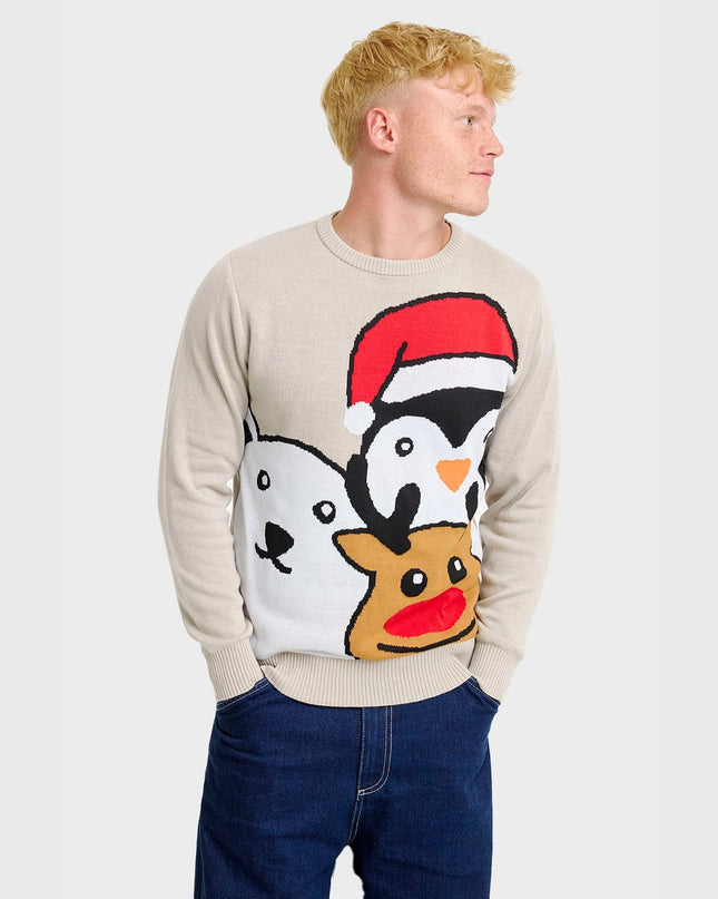 Pull de Noël à motif animal - Homme