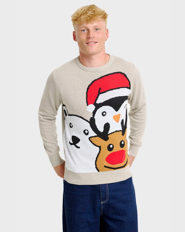 Pull de Noël à motif animal - Homme