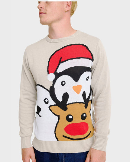 Pull de Noël à motif animal - Homme