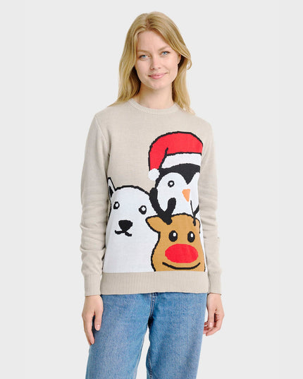 Pull de Noël à motif animal - Femme