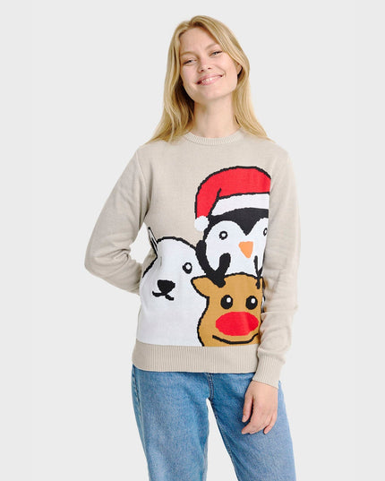 Pull de Noël à motif animal - Femme