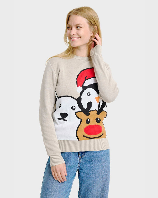 Pull de Noël à motif animal - Femme
