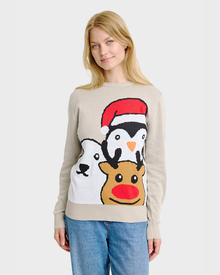 Pull de Noël à motif animal - Femme