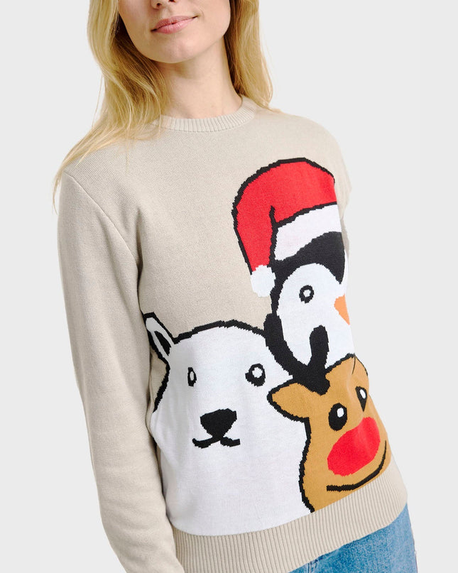 Pull de Noël à motif animal - Femme