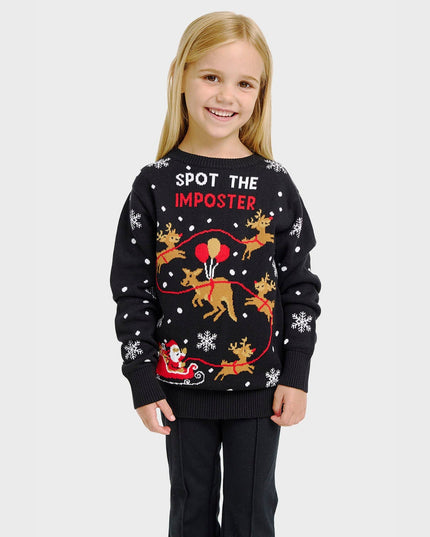 Pull de Noël imposteur pour enfants - Style festif et amusant