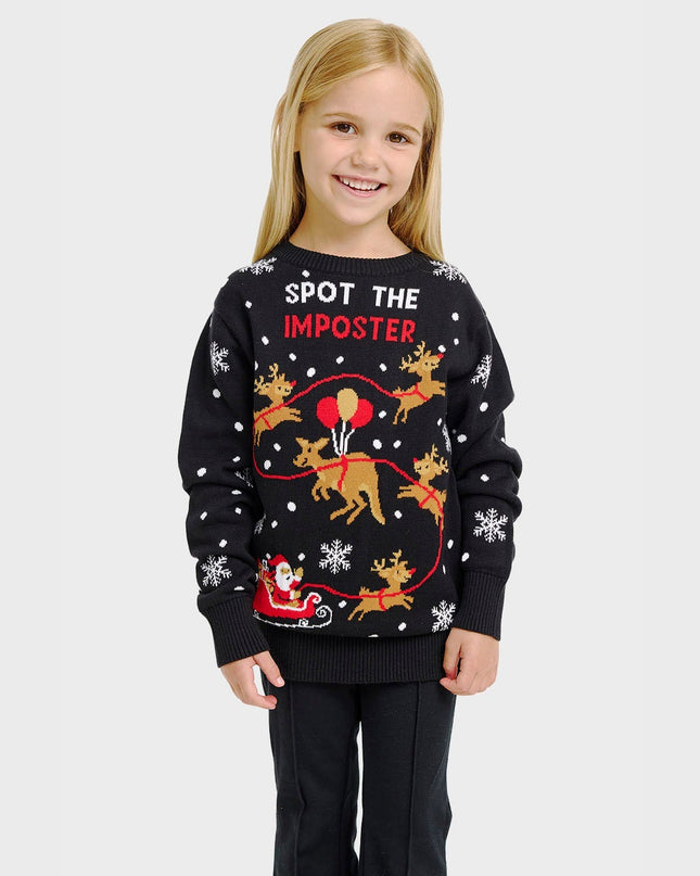 Pull de Noël imposteur pour enfants - Style festif et amusant