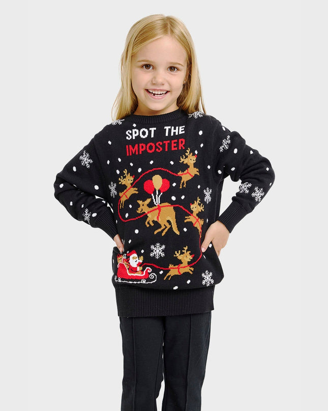 Pull de Noël imposteur pour enfants - Style festif et amusant