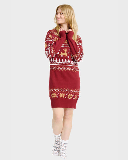 Robe de Noël à col roulé pour femmes