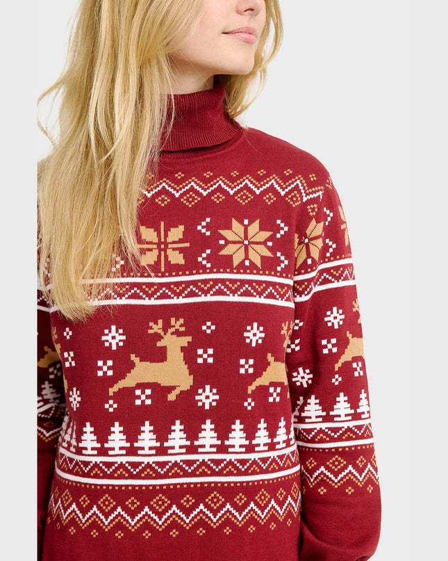 Robe de Noël à col roulé pour femmes