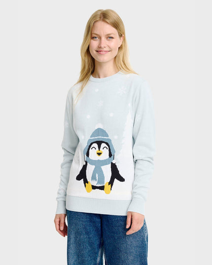 Pull de Noël Pingouin Mignon pour Femme - Collection Famille
