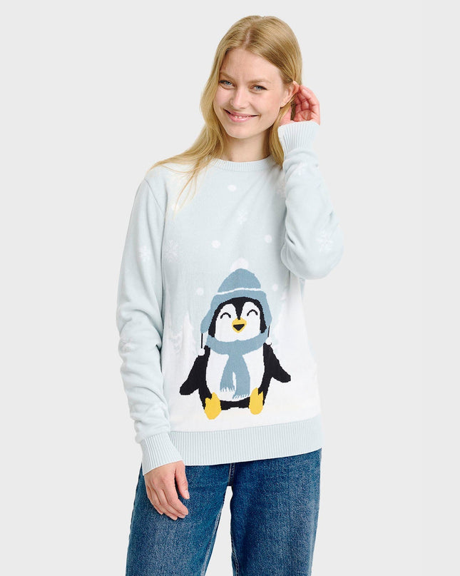 Pull de Noël Pingouin Mignon pour Femme - Collection Famille