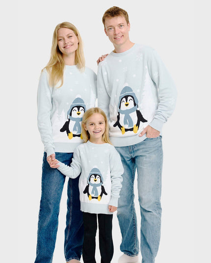Pull de Noël Pingouin Mignon pour Femme - Collection Famille