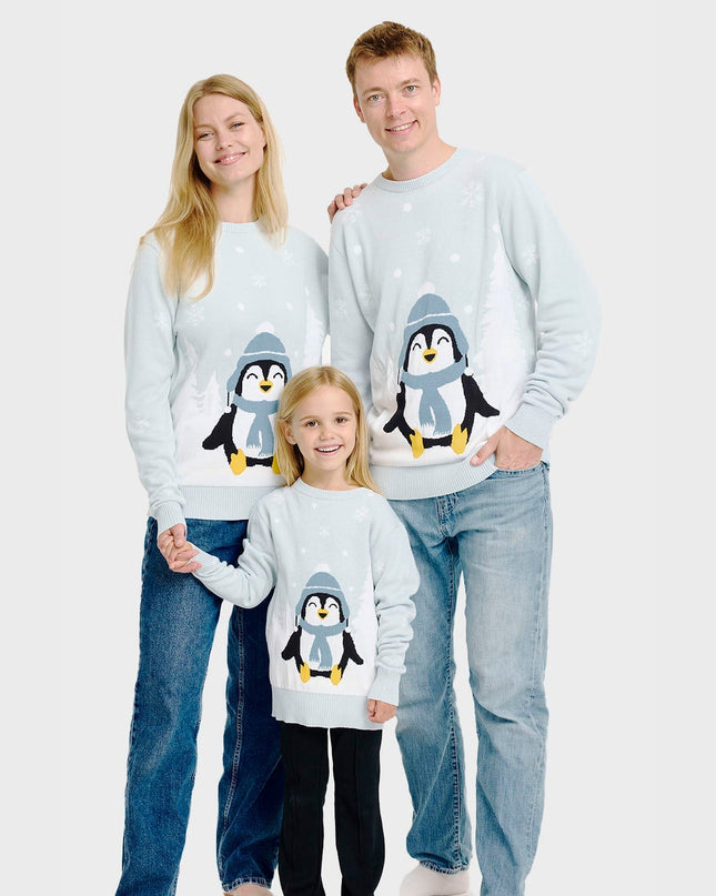 Pull de Noël Pingouin Mignon pour Femme - Collection Famille