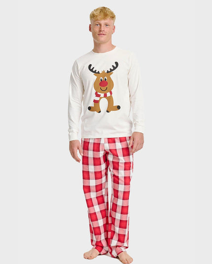 Pantalon de Noël en flanelle pour homme - Style familial confortable