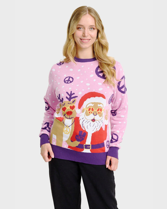 Pull de Noël hippie pour femmes