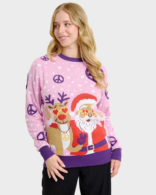 Pull de Noël hippie pour femmes