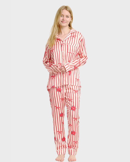 Pyjamas de Noël en satin pour femmes, parfaits pour les soirées festives