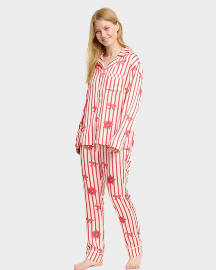Pyjamas de Noël en satin pour femmes, parfaits pour les soirées festives