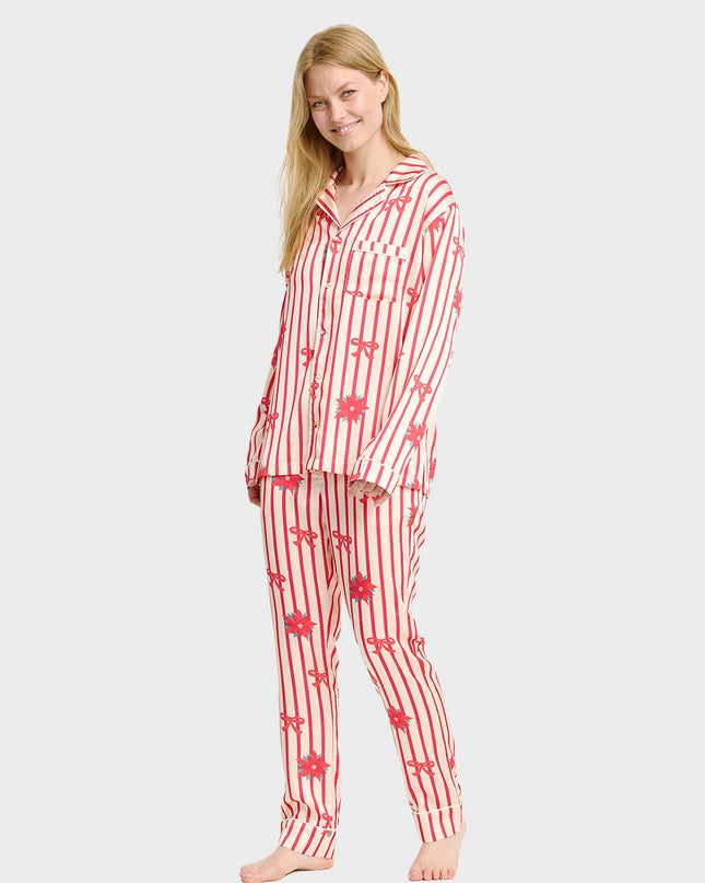 Pyjamas de Noël en satin pour femmes, parfaits pour les soirées festives