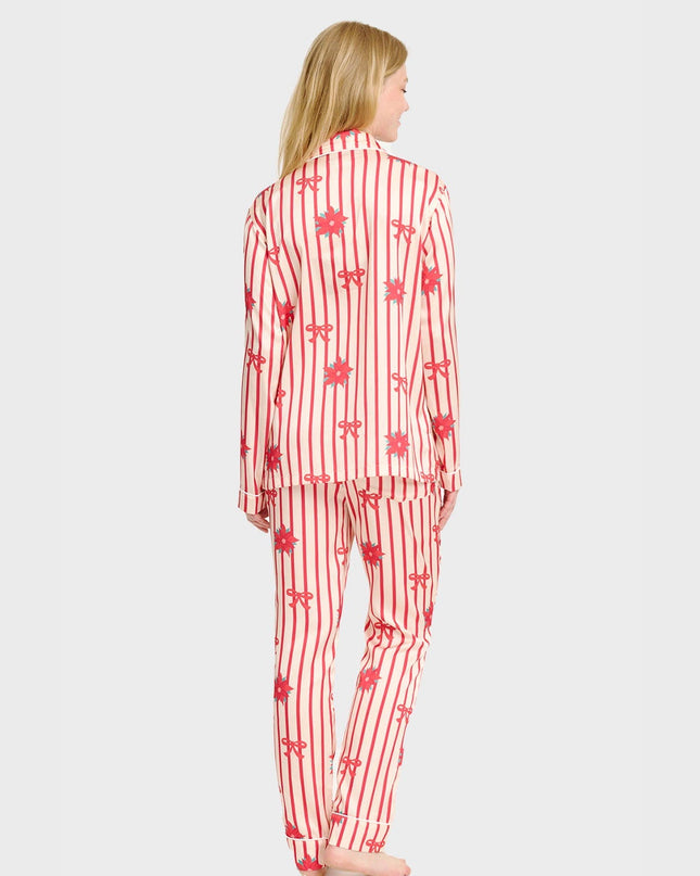 Pyjamas de Noël en satin pour femmes, parfaits pour les soirées festives