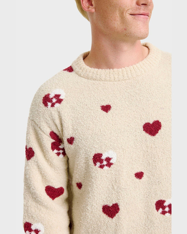Pull de Noël en forme de cœur pour femme