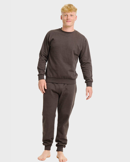 Ensemble de survêtement marron pour homme, idéal pour les soirées de Noël confortables