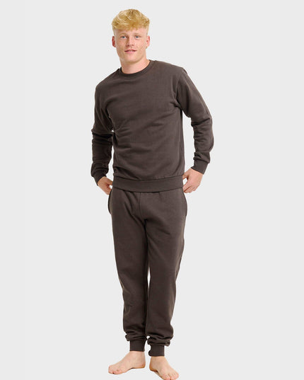 Ensemble de survêtement marron pour homme, idéal pour les soirées de Noël confortables