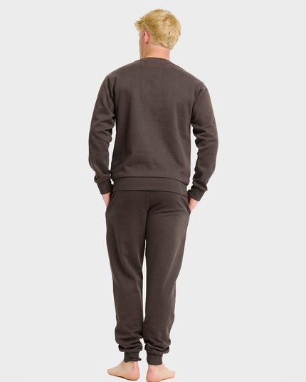 Ensemble de survêtement marron pour homme, idéal pour les soirées de Noël confortables