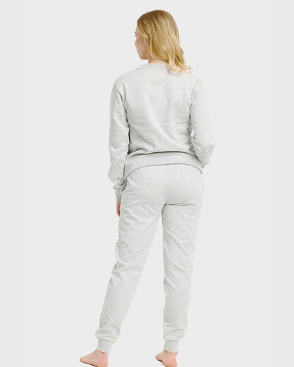 Ensemble de survêtement gris pour femme, idéal pour des vacances confortables