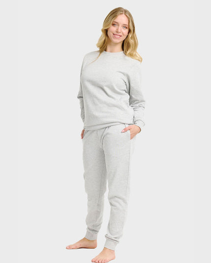 Ensemble de survêtement gris pour femme, idéal pour des vacances confortables