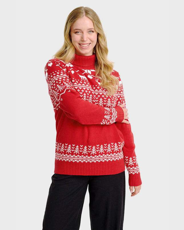 Pull col roulé de Noël du Groenland pour femmes