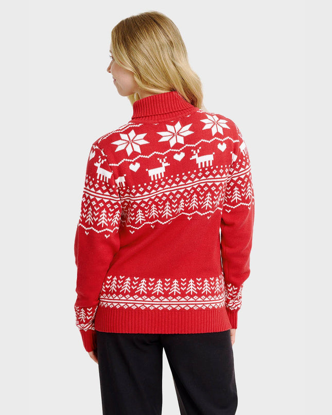 Pull col roulé de Noël du Groenland pour femmes