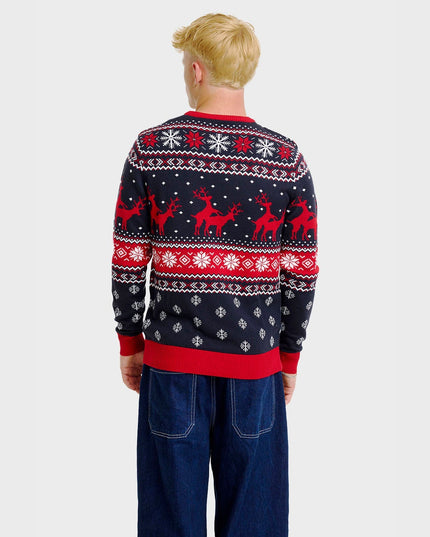 Pull de Noël à motif renne impertinent - Homme