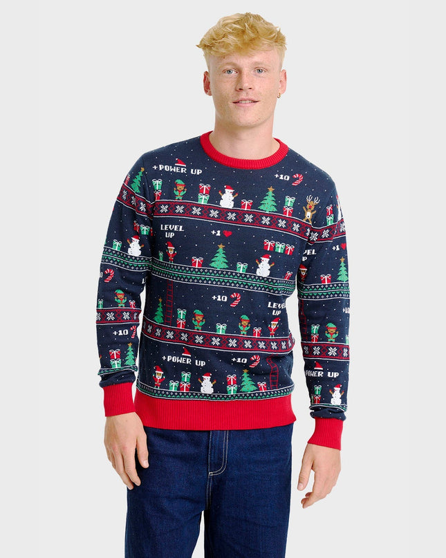 Pull de Noël vintage gaming pour homme - Mode festive