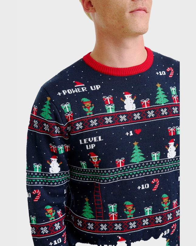 Pull de Noël vintage gaming pour homme - Mode festive