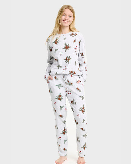 Ensemble pyjama côtelé pour femme - Idéal pour Noël en famille