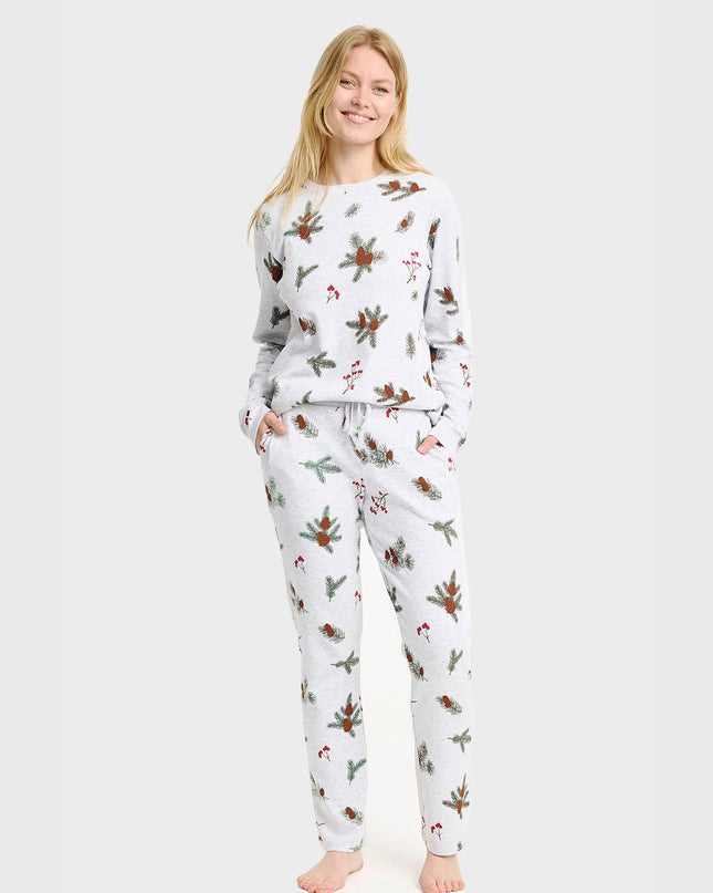 Ensemble pyjama côtelé pour femme - Idéal pour Noël en famille