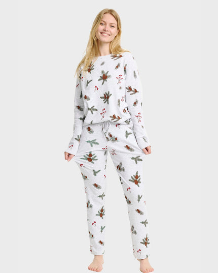 Ensemble pyjama côtelé pour femme - Idéal pour Noël en famille