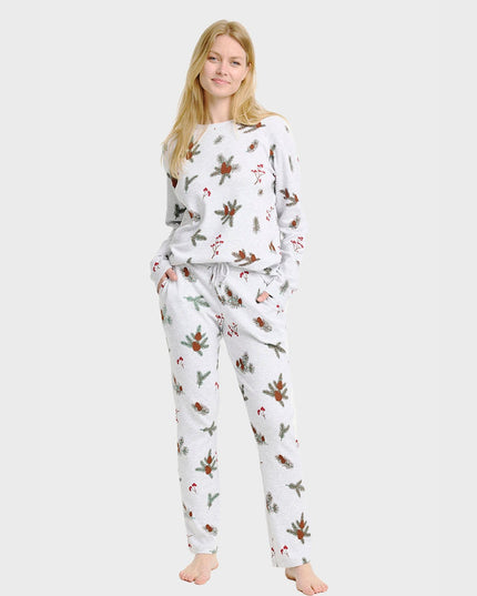 Ensemble pyjama côtelé pour femme - Idéal pour Noël en famille