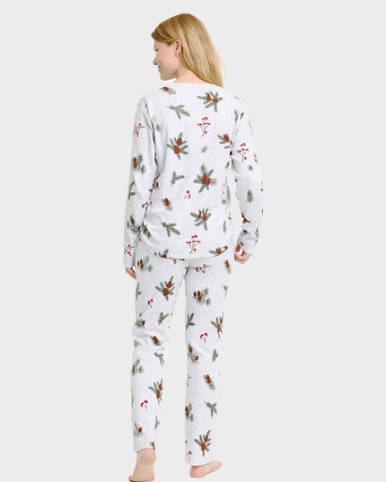 Ensemble pyjama côtelé pour femme - Idéal pour Noël en famille