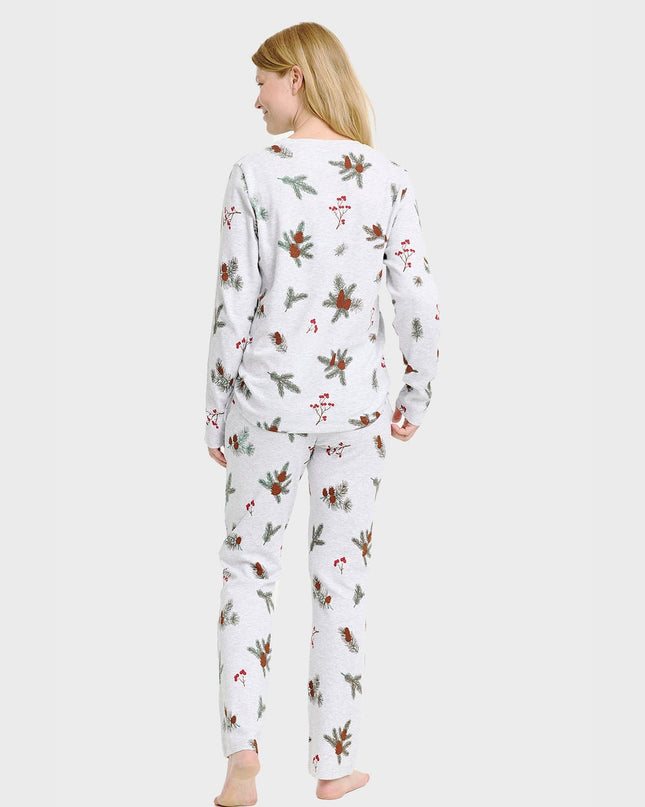 Ensemble pyjama côtelé pour femme - Idéal pour Noël en famille