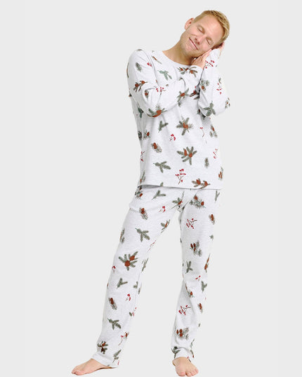 Ensemble pyjama côtelé pour homme - Parfait pour Noël en famille