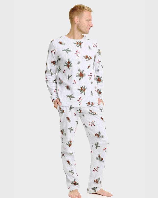 Ensemble pyjama côtelé pour homme - Parfait pour Noël en famille